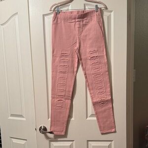 Umgee Pink Distressed Jeggings